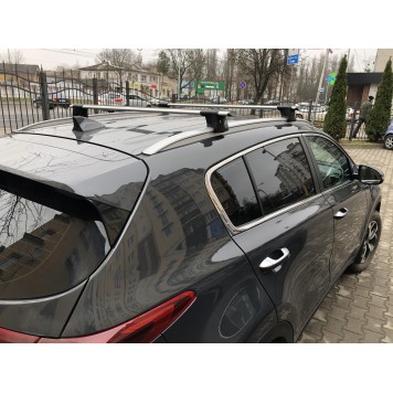 Багажник на рейлинги Aguri Runner II R1 (серебристый) Hyundai Santa Fe III (2012-2018)-8