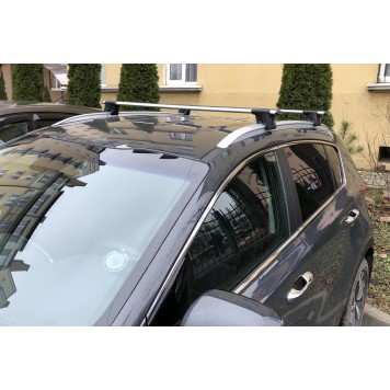 Багажник на рейлинги Aguri Runner II R1 (серебристый) Hyundai Santa Fe III (2012-2018)-6