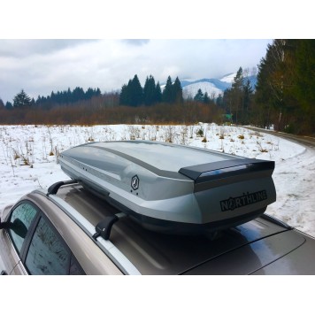 Бокс на крышу Northline Tirol 420л (205x84x35) серебристый глянец-13